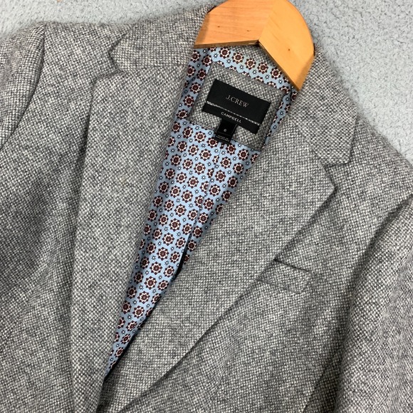 J.Crew Campbell Blazer Women's 6 Gray Donegal Wool Tweed Jacket Preppy Career - Picture 4 of 15